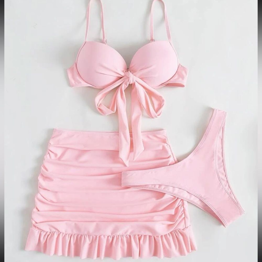 Baby pink 3p bikini set